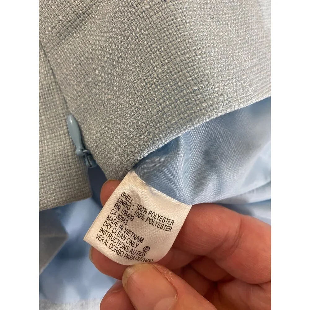 Tahari Women's Powder Blue Sleeveless Classic Office Blouse - 10 - Picture 11 of 11